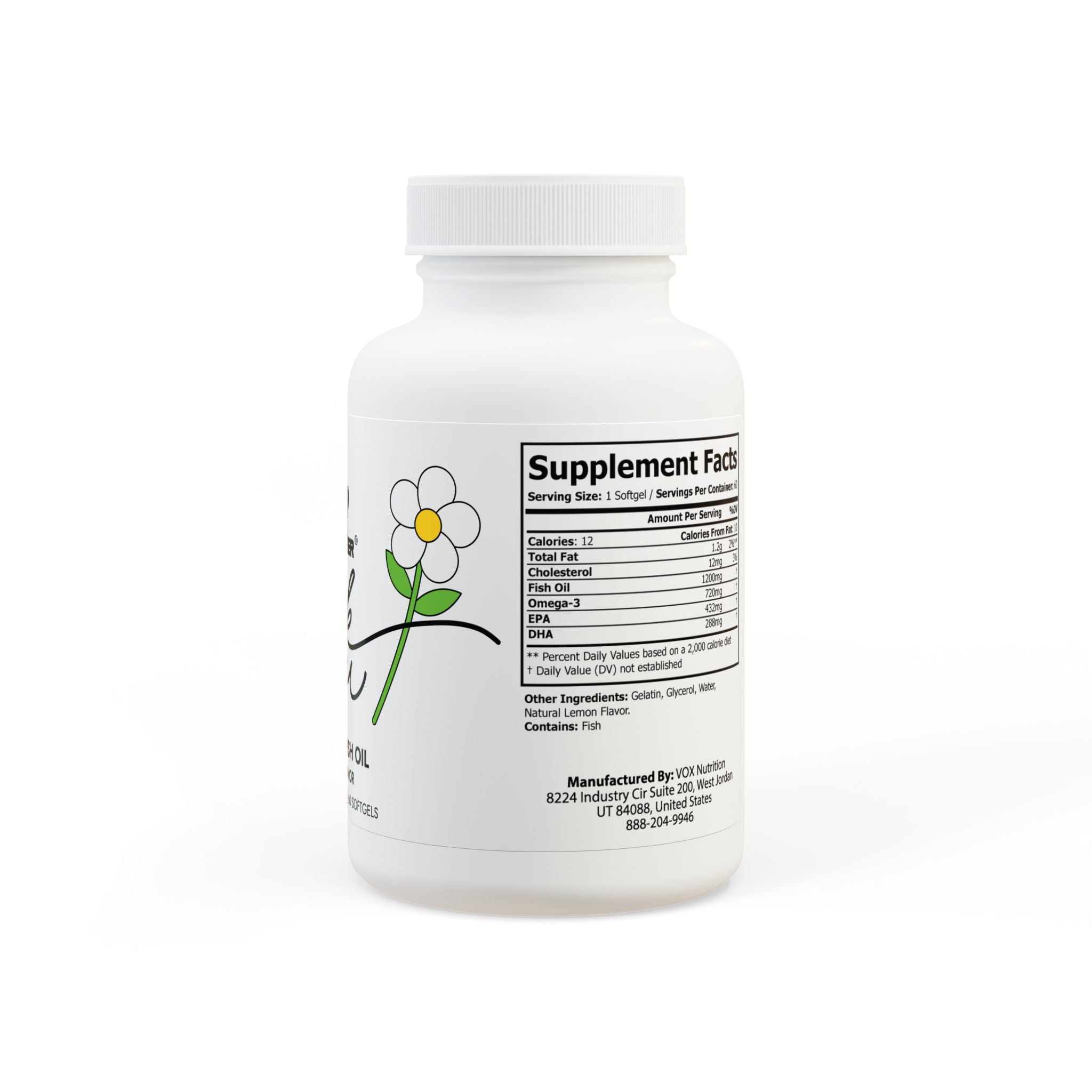 Omega 3 Fish Oil Supplement (60 Softgels)