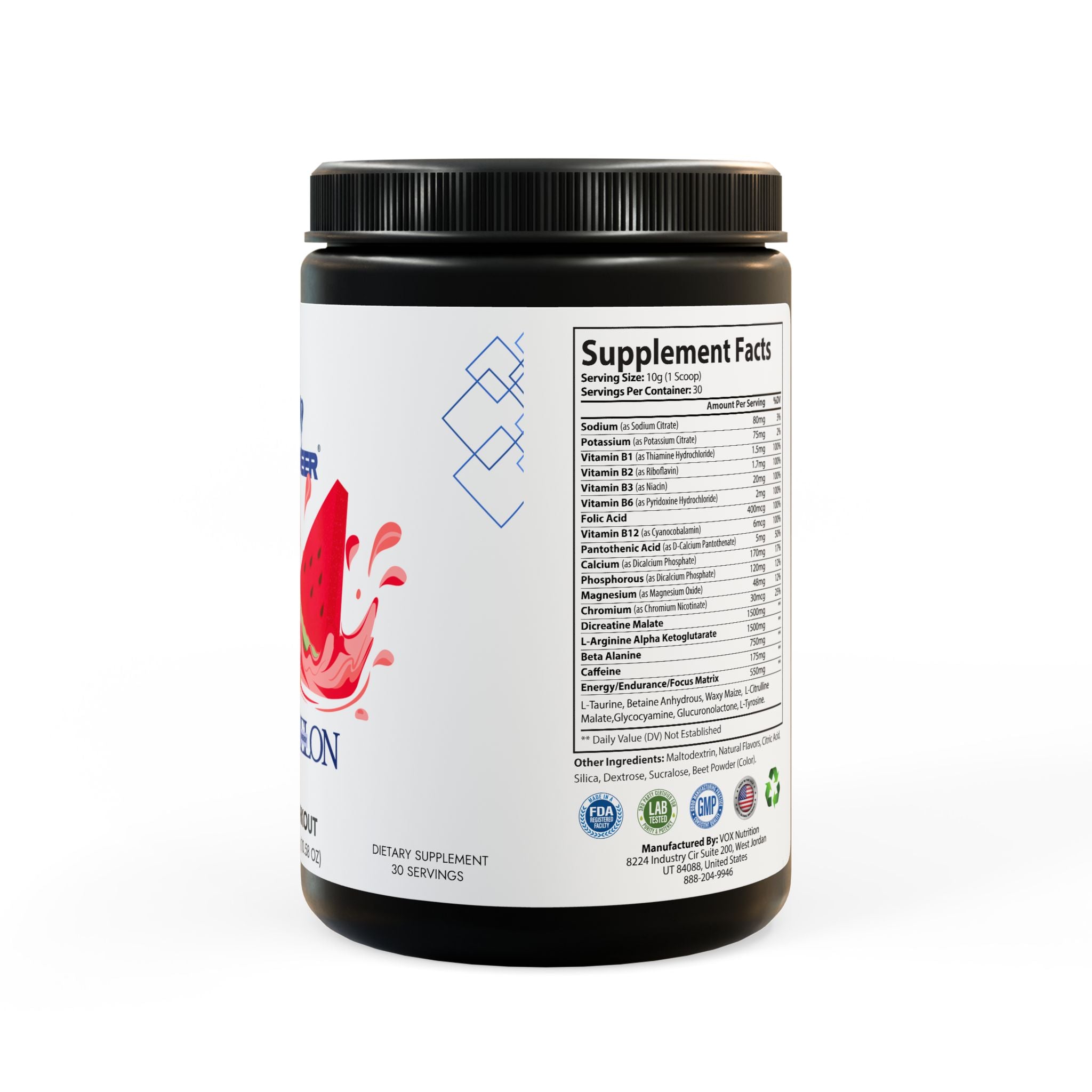 Pre-Workout Supplement, Watermelon (300g, 10.58oz)