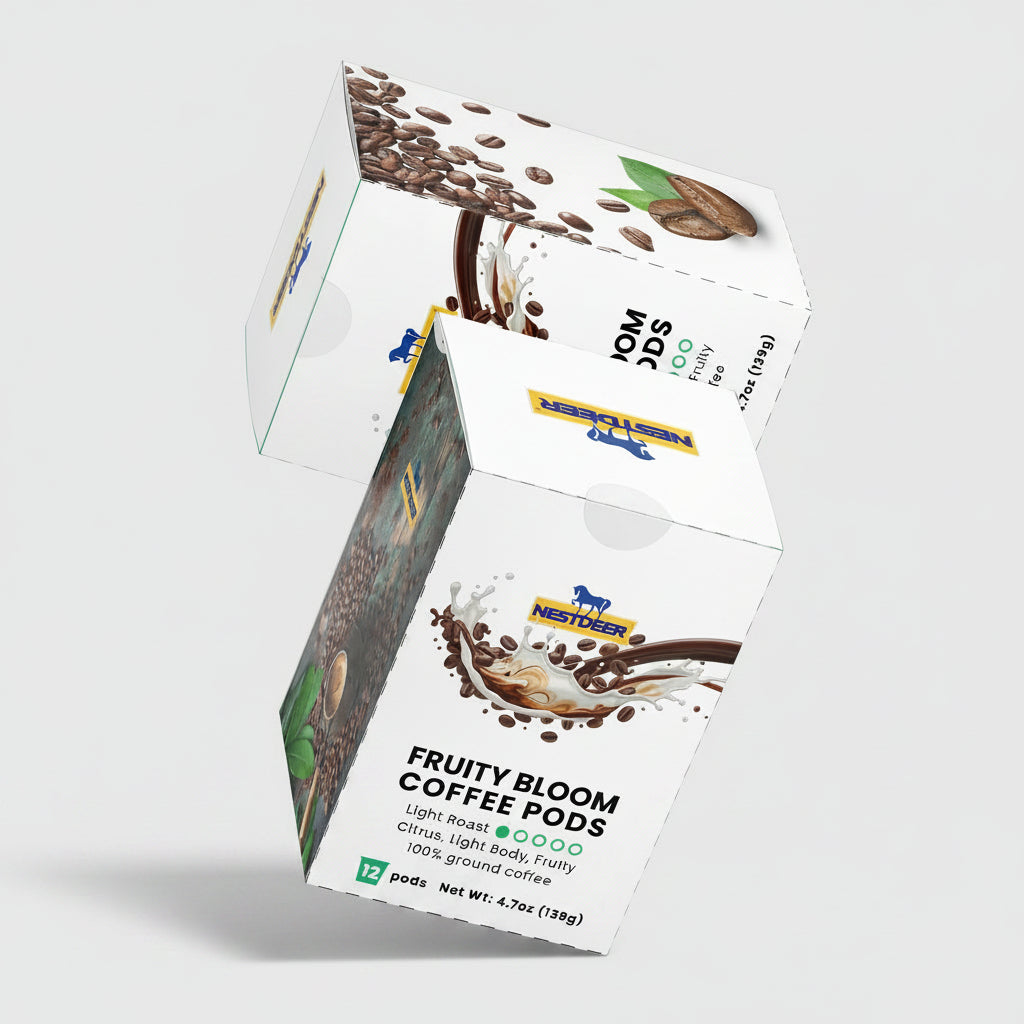 Nestle coffee pods packaging on a white background