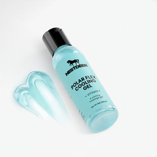 Bottle of Nestlé Purina Polar Flex Cooling Gel on a white background
