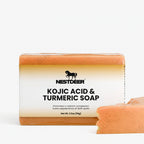Kojic acid and turmeric soap with Nestdeer branding on a white background