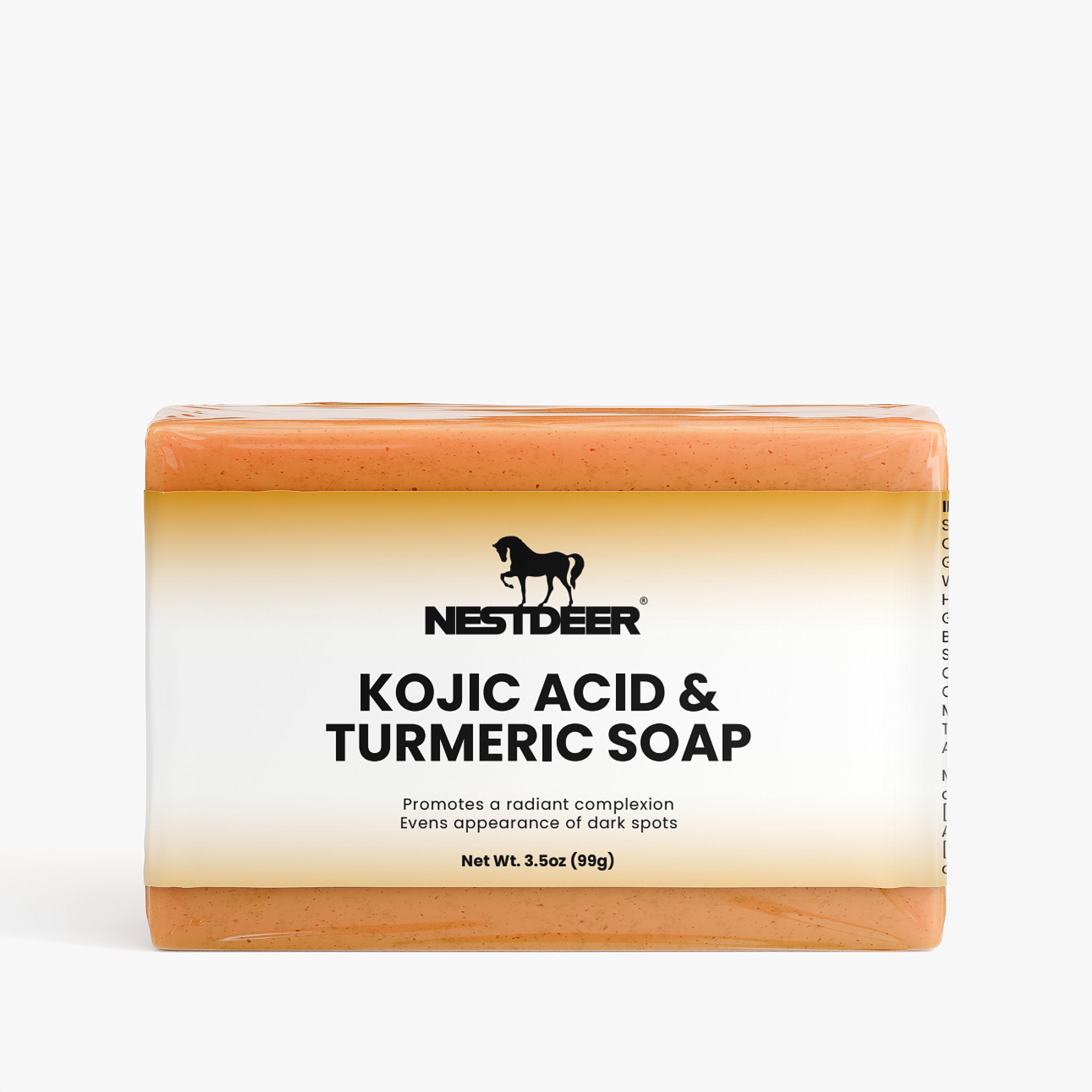 Bar of soap with Nestdeer branding on a white background