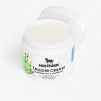 Jar of Nestdeer tallow cream with lemongrass and lavender scent on a white background.