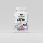 Bottle of Nestdeer Sleep Support capsules on a light gray background