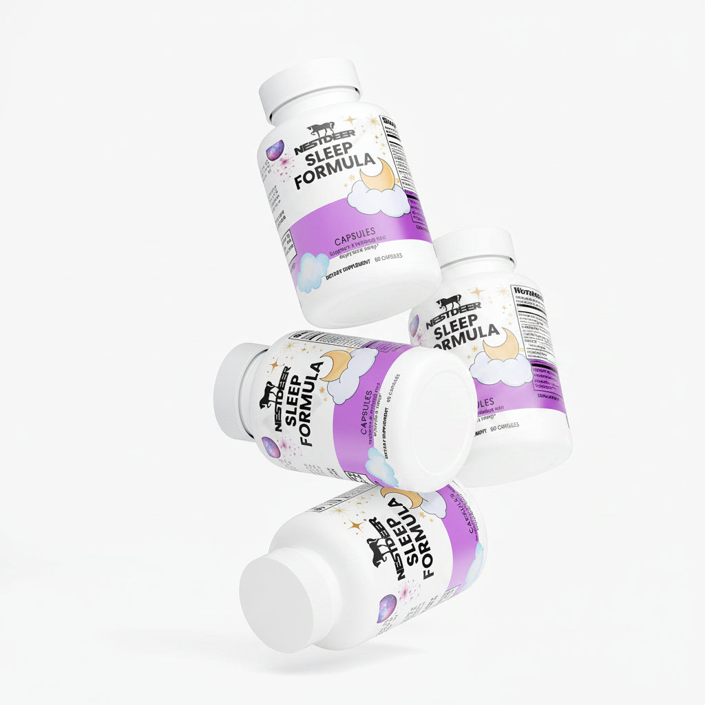 Three bottles of Sleep Formula on a white background with 'suppliful' branding.