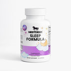 Bottle of Nestdeer Sleep Formula capsules on a white background