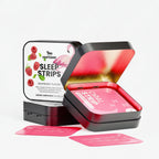 Sleep strips packaging with raspberry flavor label on a white background