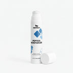 Peptide moisturizer bottle with packaging on a white background