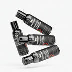 Three bottles of Delune Men Charcoal Facial Cleanser on a white background