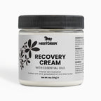 Jar of Nestdeer Recovery Cream with black lid on a white background