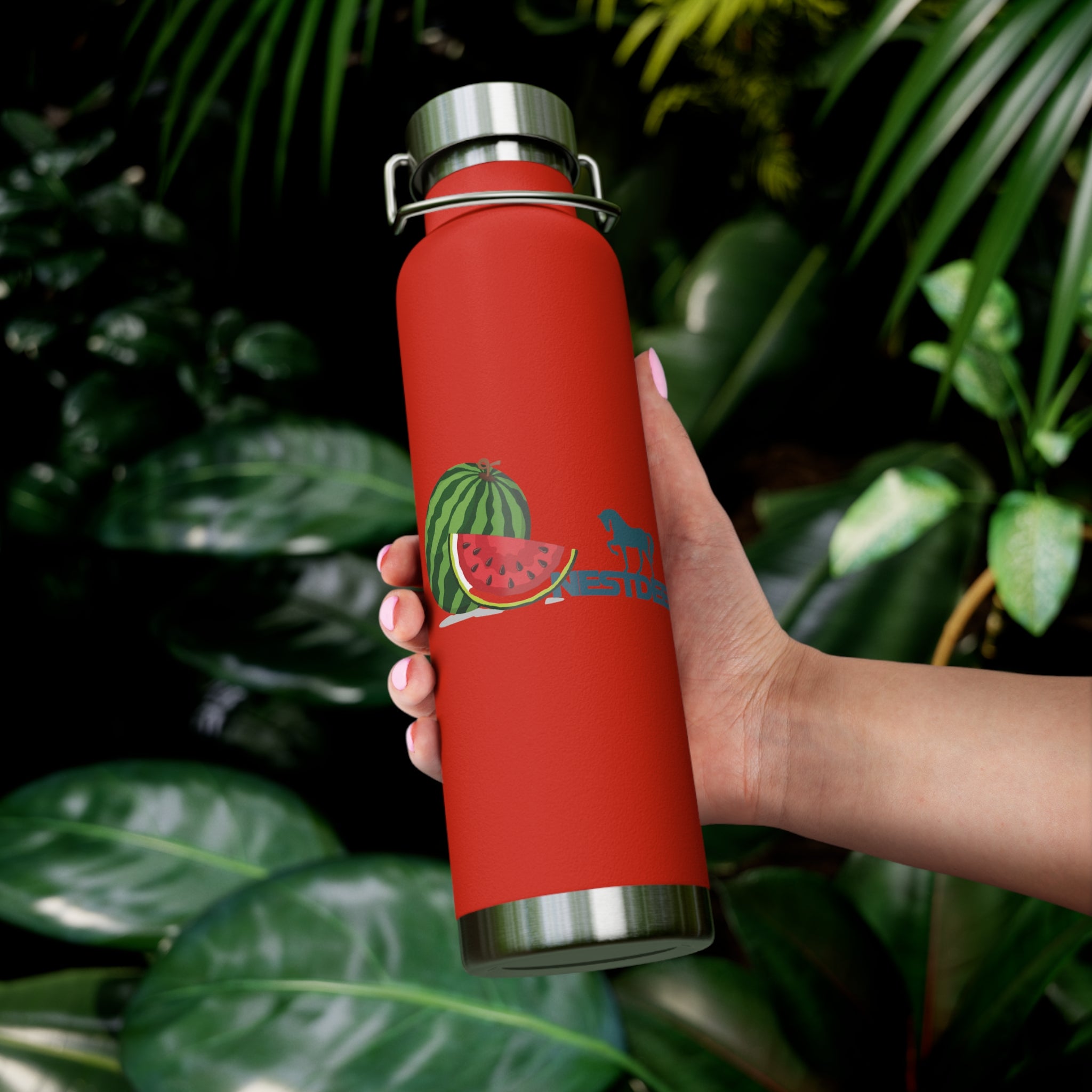 Watermelon Print Insulated Bottle | 22oz Copper Flask, Summer Hydration