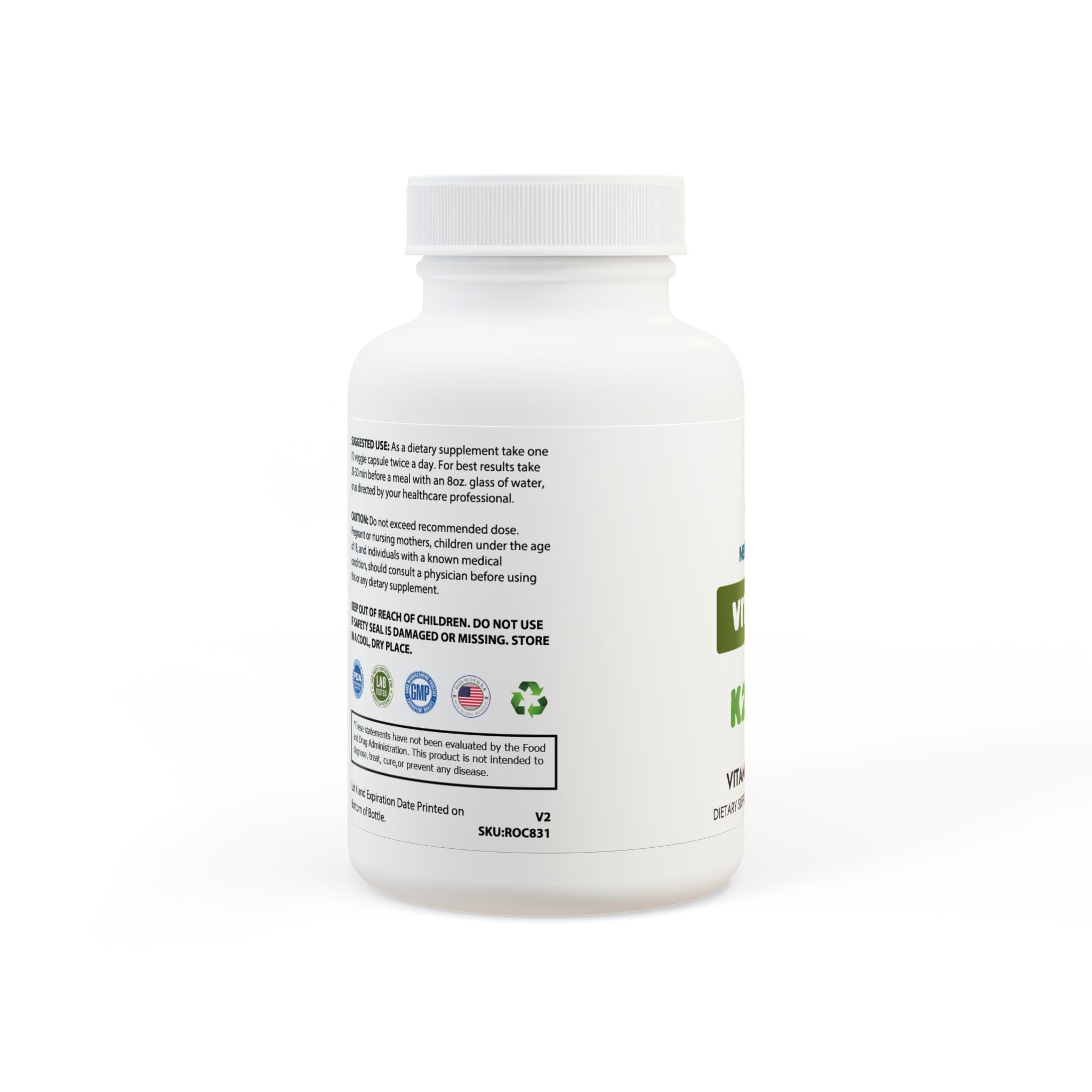 Vitamin K2 + D3 Supplement (60 Capsules)