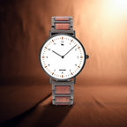 738. Nieuw houten horloge met band en kwartsuurwerk