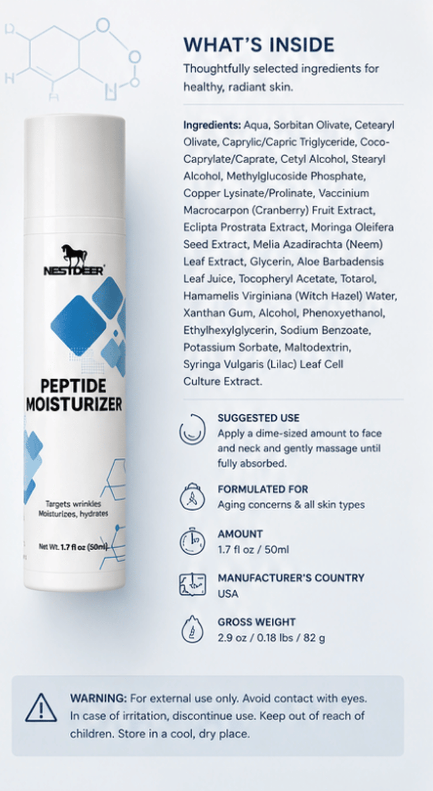 NESTDEER™ Peptide Vochtinbrengende Crème