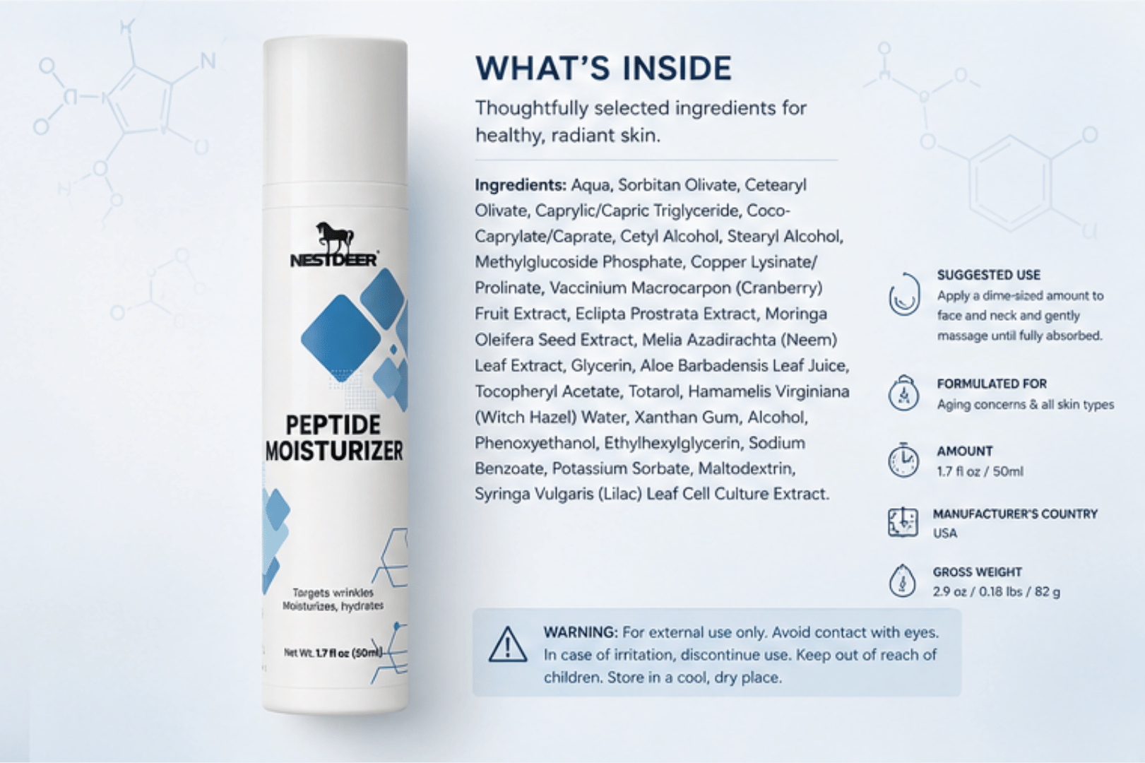NESTDEER™ Peptide Vochtinbrengende Crème