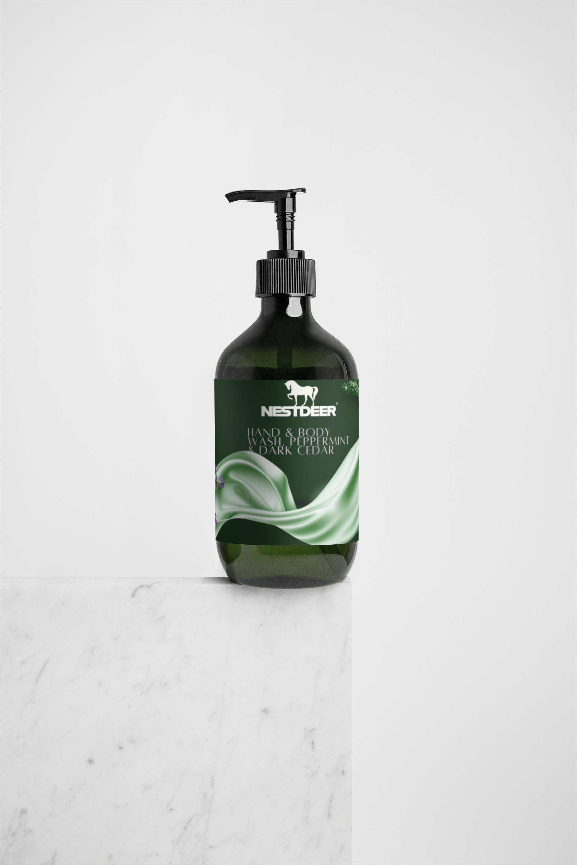Hand & Body Wash, Peppermint & Dark Cedar