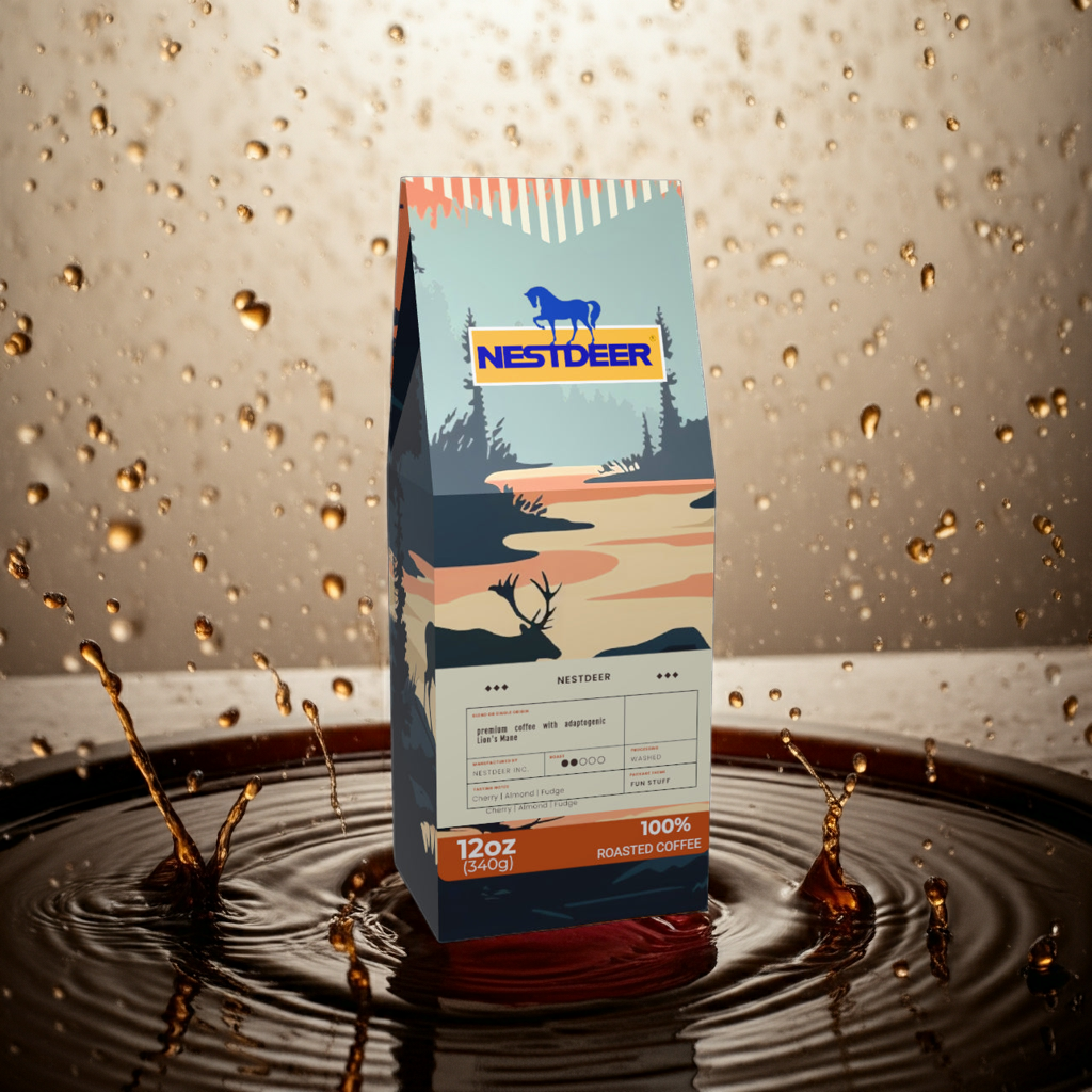 premium coffee with adaptogenic Lion's M