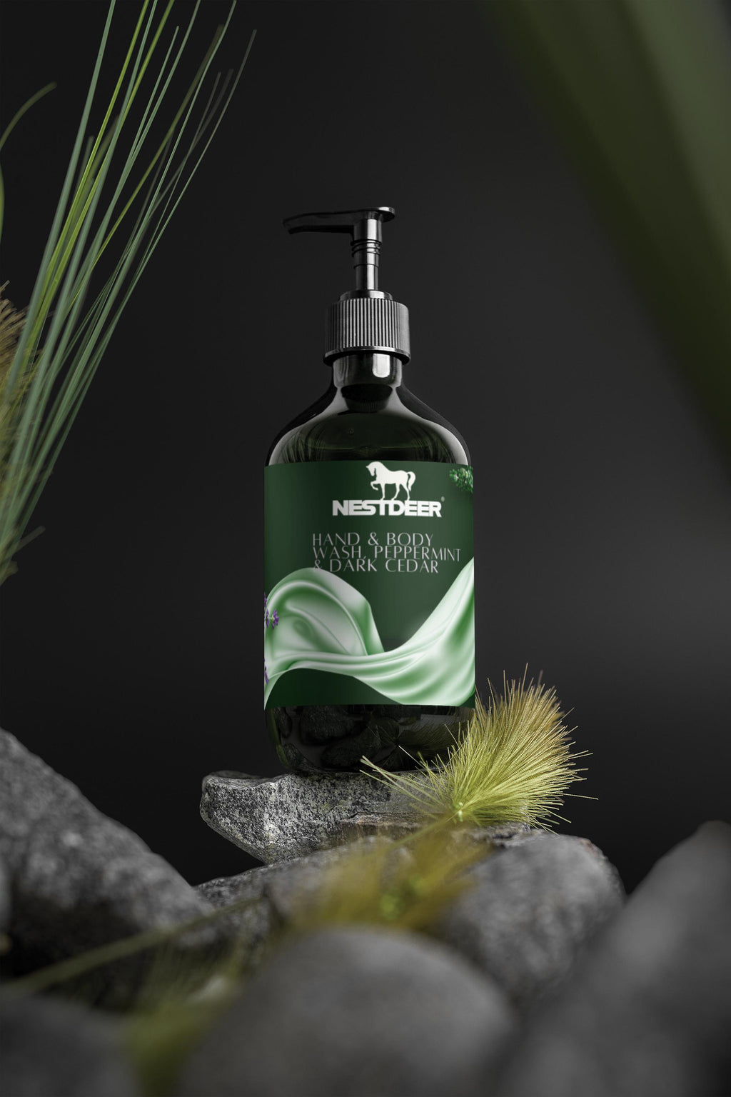 Hand & Body Wash, Peppermint & Dark Cedar