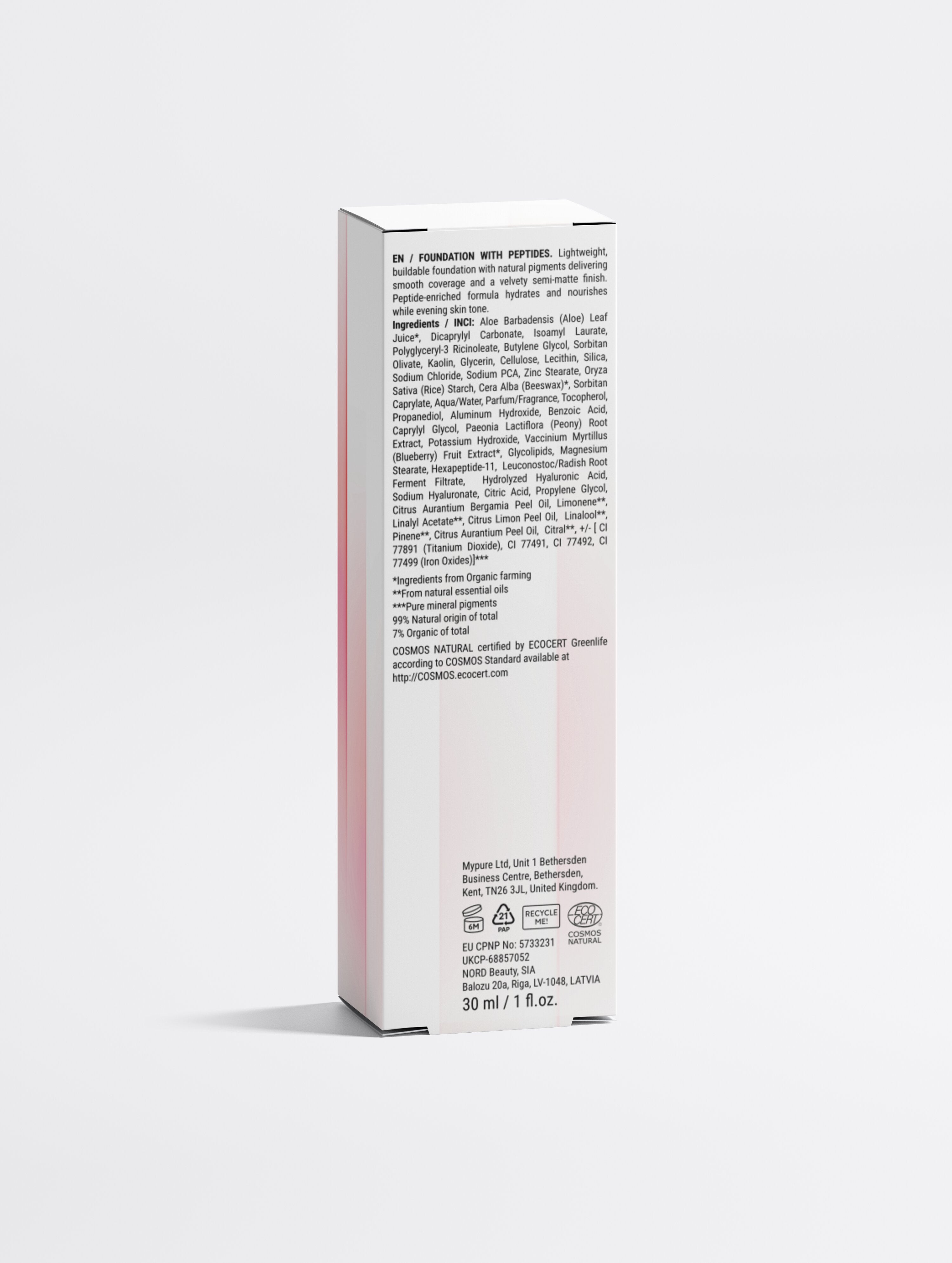 Foundation met Peptiden, 10 Licht Warm