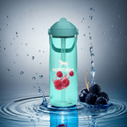 Flip straw water bottle