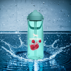 Flip straw water bottle