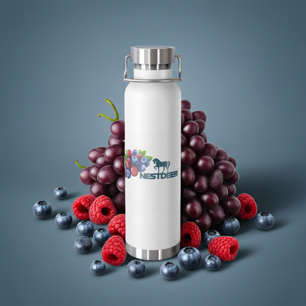 Water Bottle with Berry Design | Eco-Friendly Reusable Hiking, Gym, School