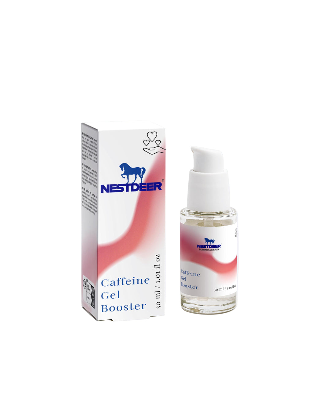 Nestdeer Caffeine Gel Booster packaging and bottle on a white background