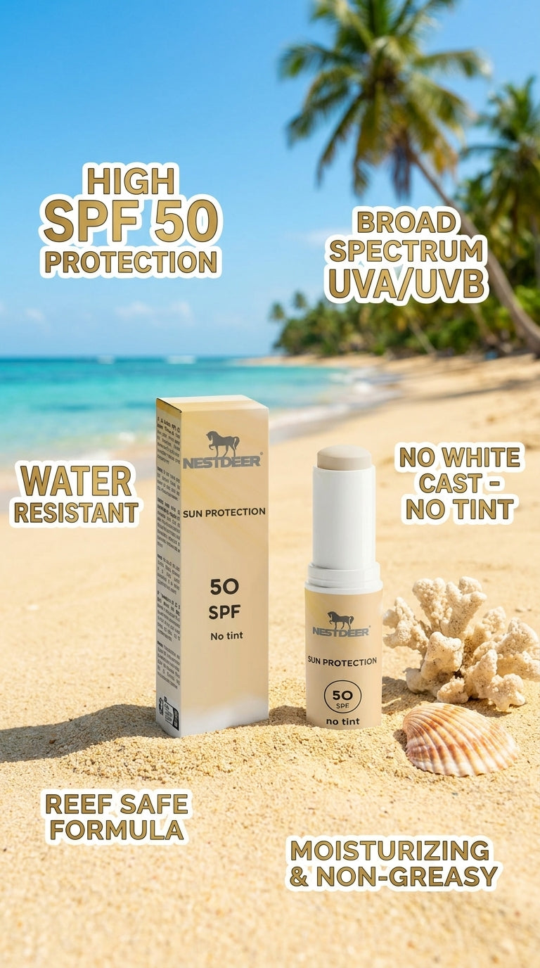 Zonnebescherming SPF50 Stick, geen tint
